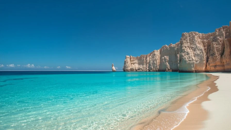 Vista aérea de Bahía de las Águilas en Pedernales: agua turquesa, arena blanca y costa verde